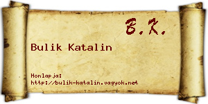 Bulik Katalin névjegykártya